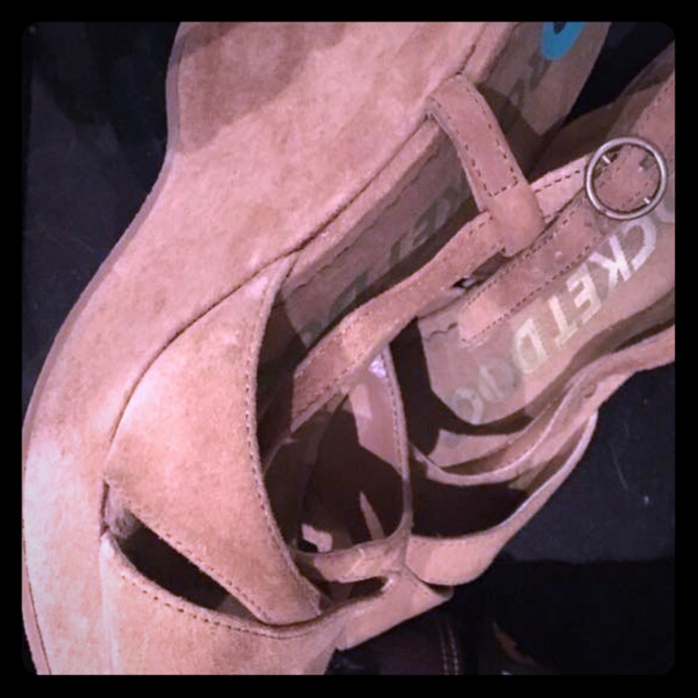 Tan wedge sandals